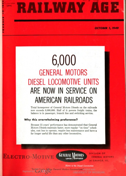 Vintage GM locomotive advertisements.