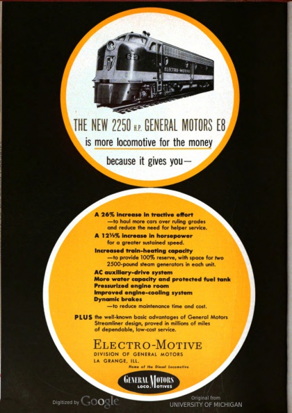 Vintage GM locomotive advertisements.