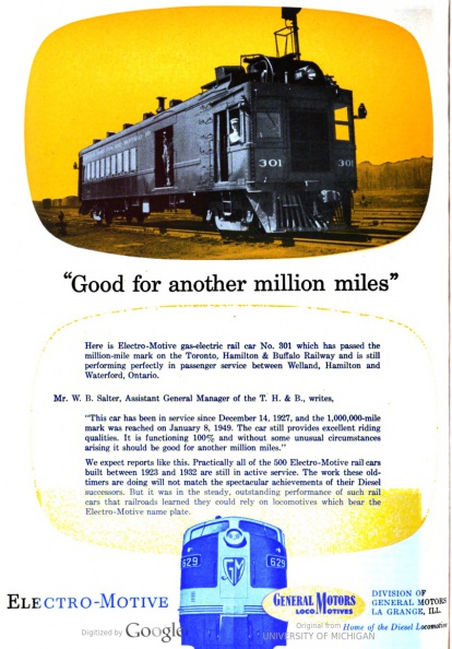 Vintage GM locomotive advertisements.