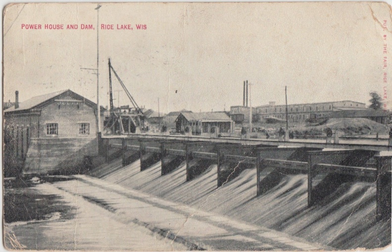 1911-RICE-LAKE-Wisconsin-WI-Postcard-POWER-HOUSE
