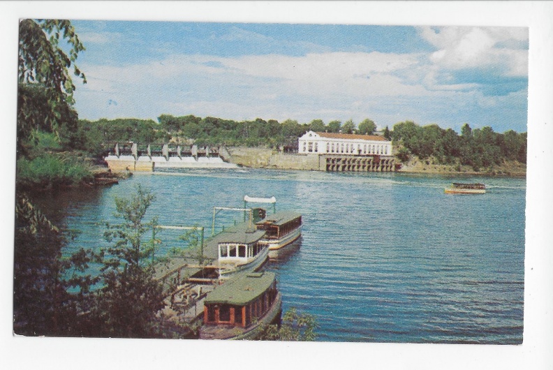 Vintage-Postcard-WI-Wisconsin-Lower-Dells-Boat
