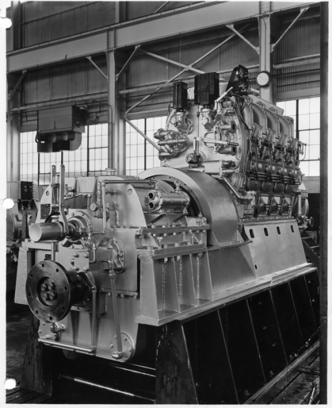 A DETROIT DIESEL ENGINE SERIES 8-278A WITH MARQUETTE CONTROLS.