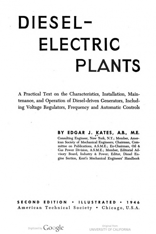 DIESEL-ELECTRIC POWER PLANTS.