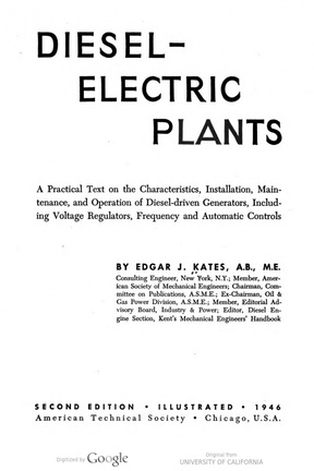 DIESEL-ELECTRIC POWER PLANTS.