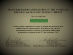 Membership to the Master Brewers Association of America.