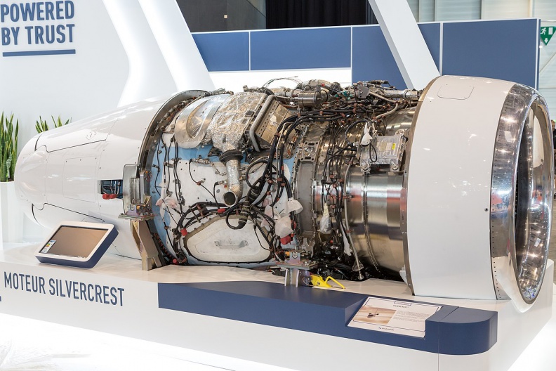 A Safran Silvercrest jet engine.