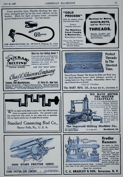 The Ingersoll Milling Machine Company Rockford, Illinois, circa 1908.