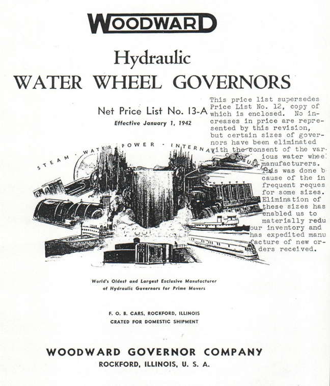 Woodward Hydraulic Water Wheel Governors.