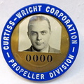 Curtiss-Wright Company employee name badge from world war two.