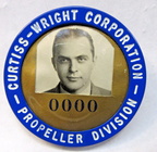 Curtiss-Wright Company employee name badge from world war two.