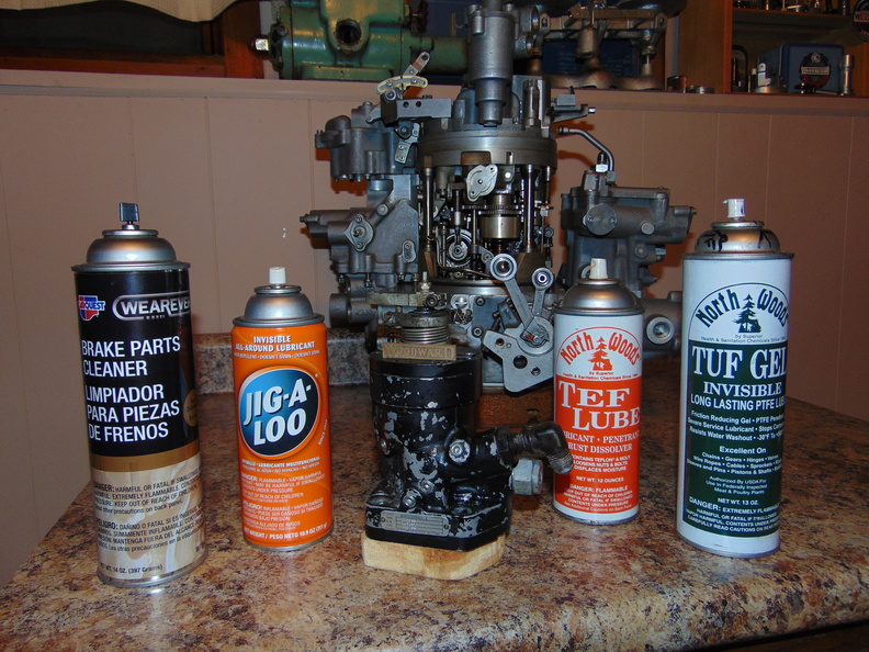 Brad's formula is to use  BRAKE  PARTS CLEARNER, JIG-A-LOO LUBRICANT, TEF LUBE RUST DISSOLVER LUBRICANT and TUF GEL PTFE PENENTRANT for all governor components..JPG