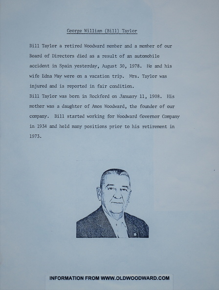 George William Taylor.  Woodward Company worker member from 1934 to 1973.