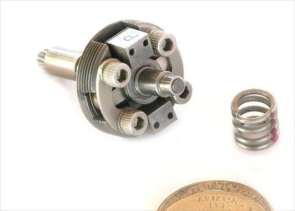 Woodward's smallest gas turbine governor flyweight assembly.