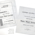 Amos Woodward's new 1892 Water Wheel Governor Catalogues.
