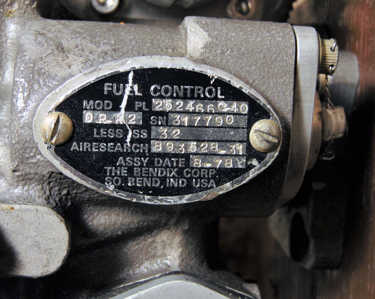 NAMEPLATE FOR THE BENDIX FUEL CONTROL..JPG
