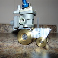 The Woodward gas turbine governor on a custom made aluminum and brass tractor