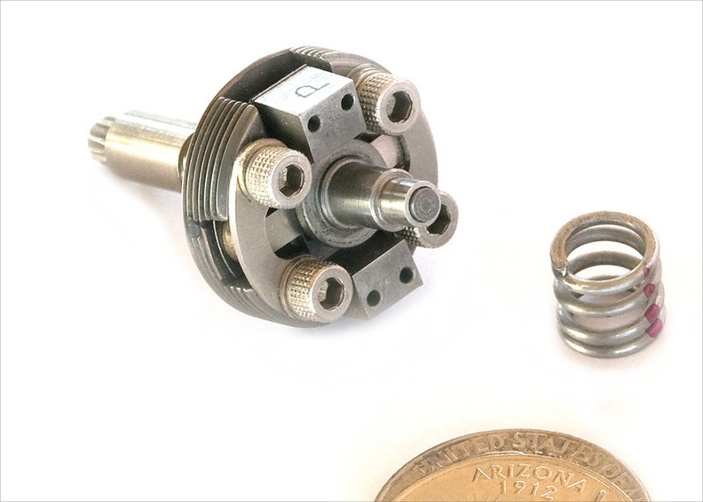 World's smallest gas turbine fuel control fly-weight components.