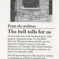 The Woodward Memorial Bell history.