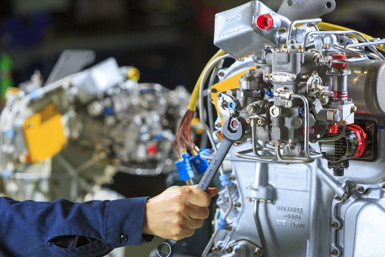 A Pratt-Whitney Canada Twin Pac gas turbines PT6 series engine.