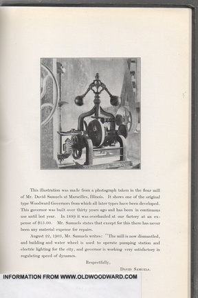 Original page from of a Woodward product catalogue, circa 1905.