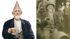 History picture of the real cone head Stevens Point Brewery worker.