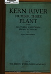KERN RIVER HYDROELECTRIC POWER PLANT HISTORY.