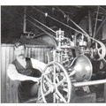 Elmer installing his Woodward size D governor in 1904 at the Lachine Canal power house 