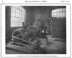 A turbine generator controlled by a Woodward vertical compensating size D water wheel governor.