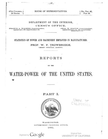 WATER POWER OF THE UNITED STATES OF AMERICA.