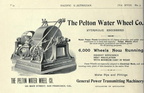 The Pelton Water Wheel Company advertisement.