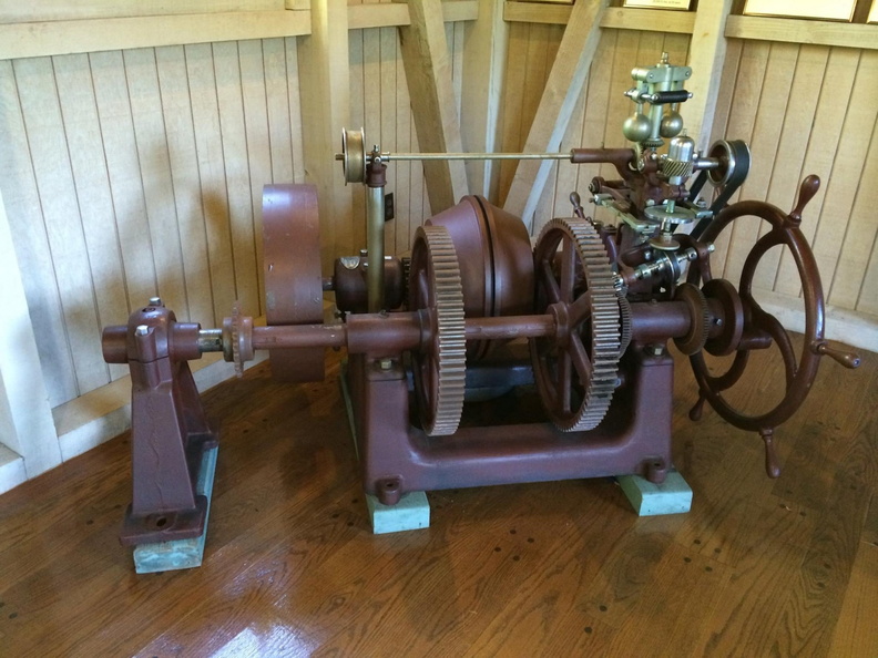 Elmer Woodward's horizontal compensating type F water wheel governor.