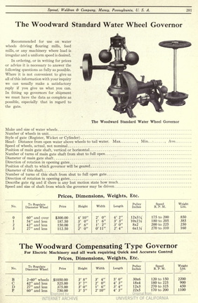 The Woodward Governor Company History, circa 1919.