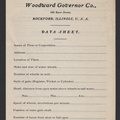 Woodward Governor Company data sheet page 1.
