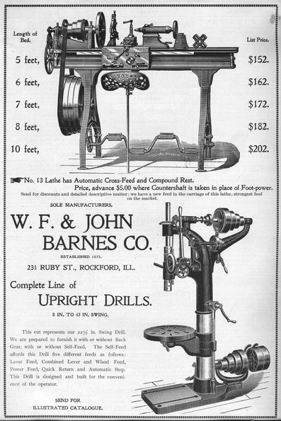 W. F.& John Barns Company advertisement.