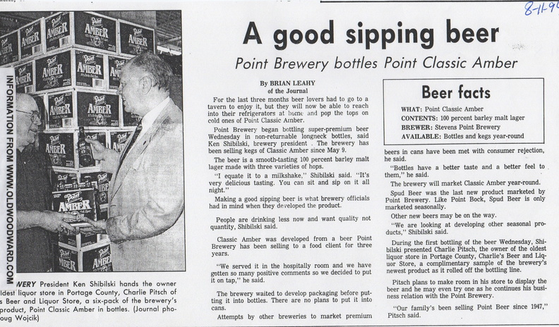 Point Classic Amber Beer history.