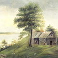 The Peck cabin on the shore of Lake Mendota, built in 1837.