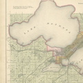One section of a plat map of Madison Wisconsin showing Lake Mendota, circa 1890.