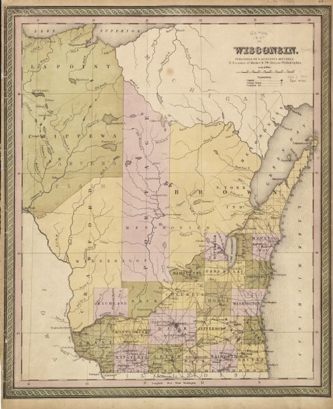 1848 map of Wisconsin.