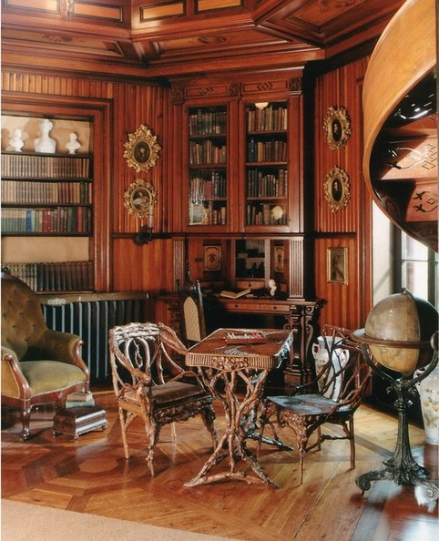 Robert Tinker's library in his Cottage estate located in Rockford, Illinois.