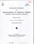 SPECIFICATIONS FOR SPEED-GOVERNING OF HYDRAULIC TURBINES.