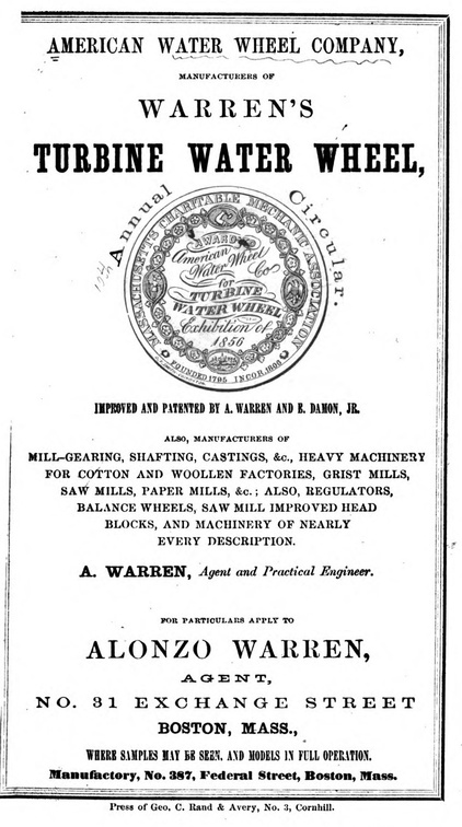 The American Water Wheel Company history.