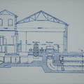 Drawing of a hydro-electric power house.