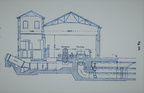 Drawing of a hydro-electric power house.
