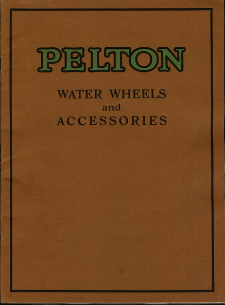 PELTON WATER WHEELS and ACCESSORIES