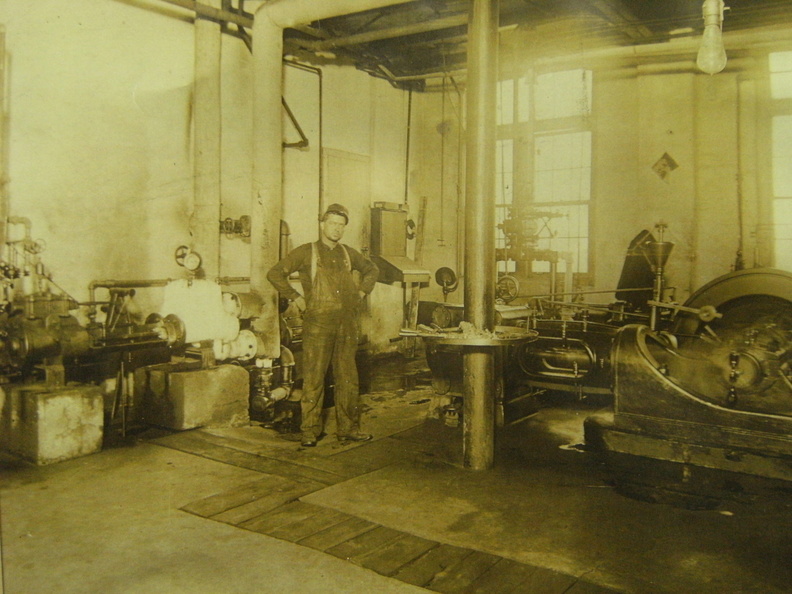 The Stevens Point Brewery engine room, circa 1920's.