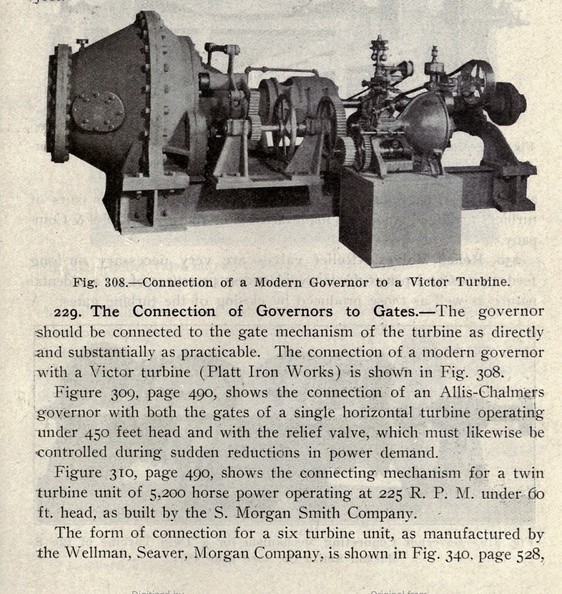 An application of a Woodward compensating type water wheel governor.