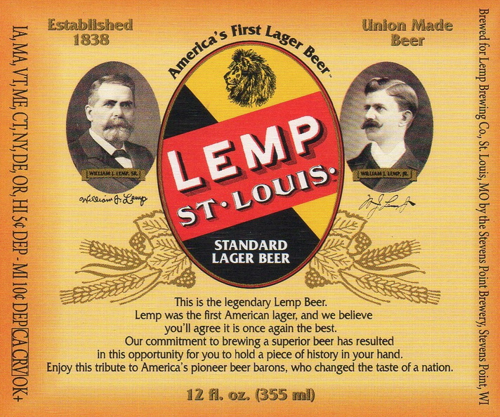 Brewer Brad makes history brewing over 500 barrels(150,000 gallons)of Lemp Lager Beer at the Stevens Point Brewery. Lemp beer history..jpg