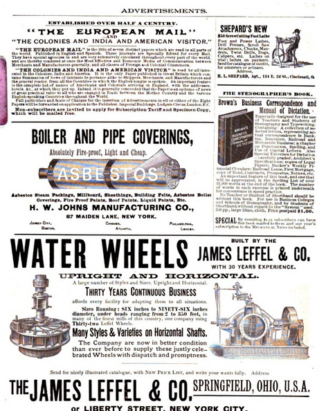 1893 advertisement for the James Leffel & Company.