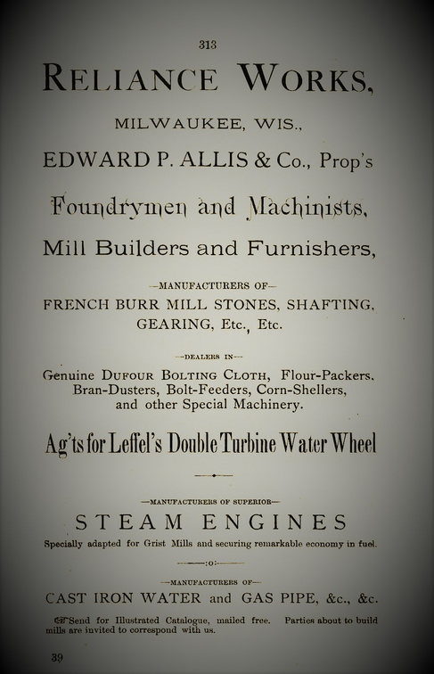 Edward P. Allis history, circa 1893.
