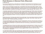 Stevens Point Brewery Craft Beer History. 